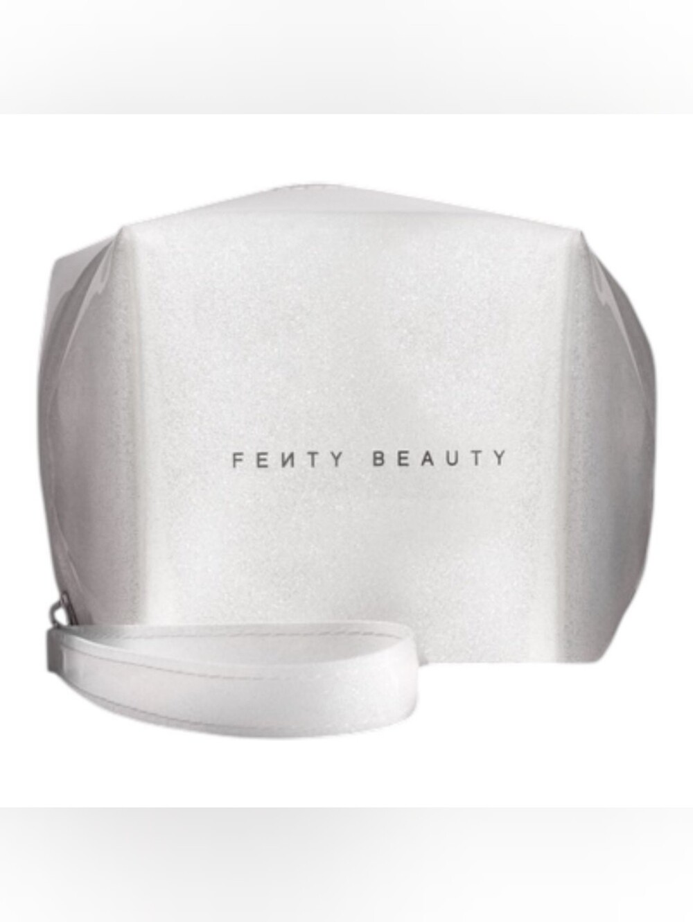 Fenty Beauty Iridescent White Glitter Cosmetic Bag NWOT